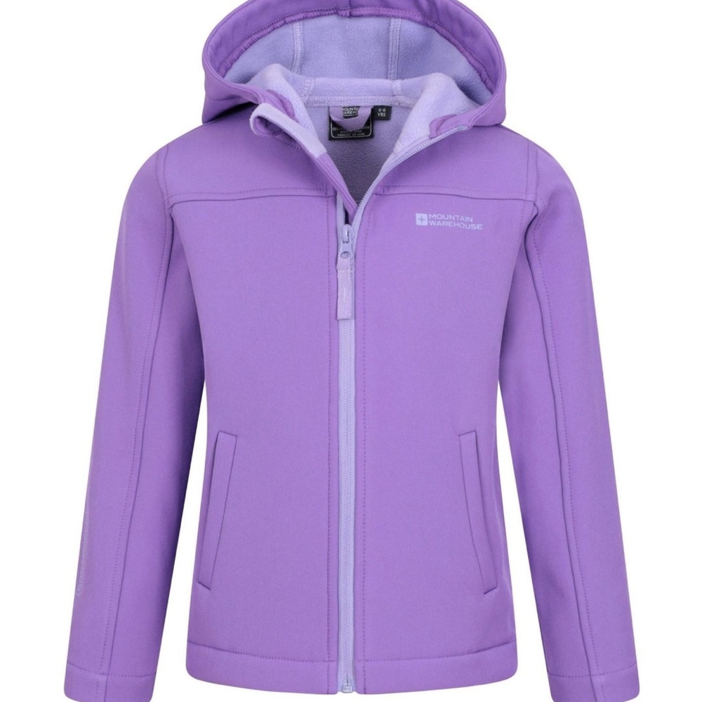 Mountain Warehouse Purple Chrome Exodus Kids Water Resistant Softshell Jacket